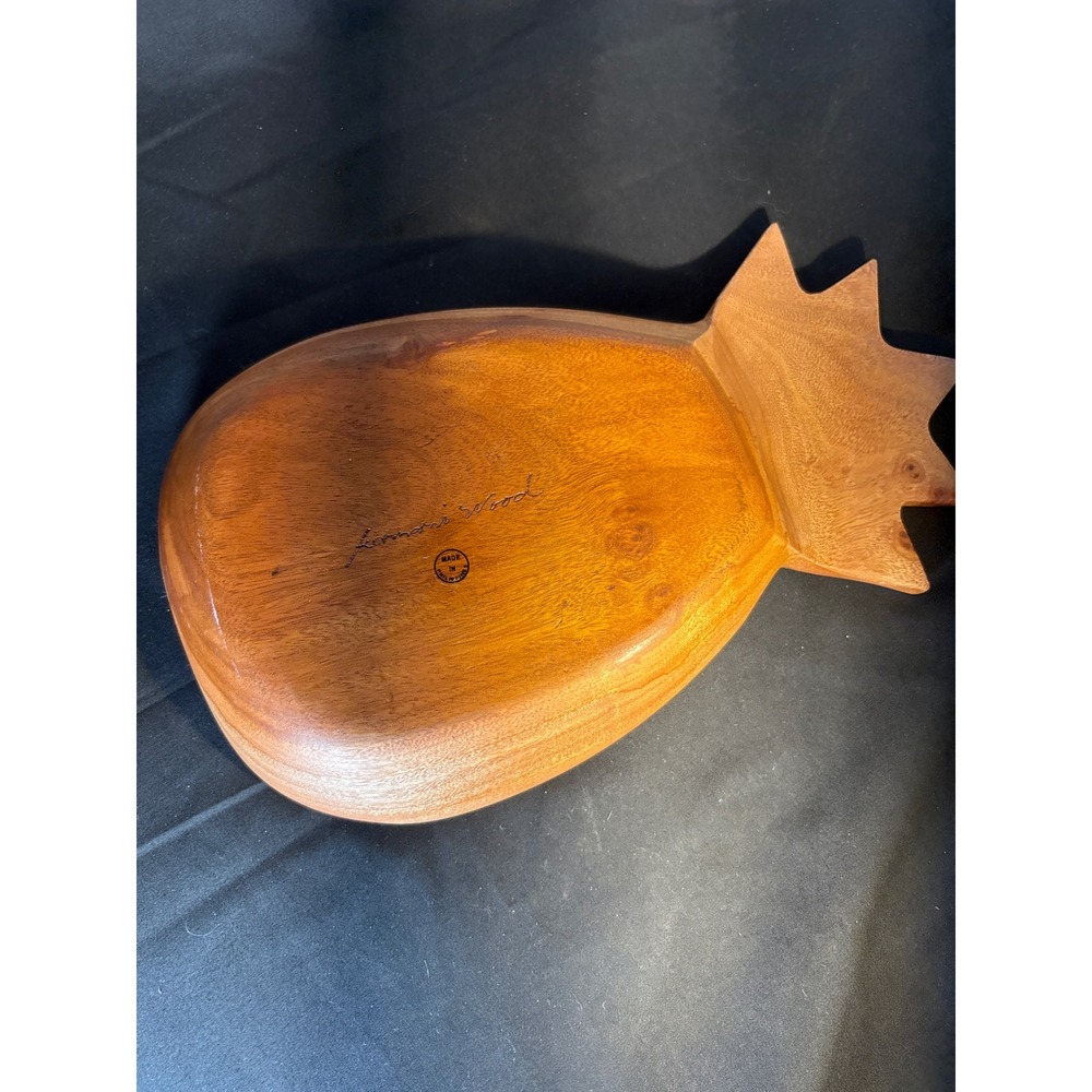Lomano Wood Pineapple Shaped Divided Serving Tray Dish Made in Philippines - Picture 2 of 8